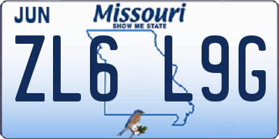 MO license plate ZL6L9G