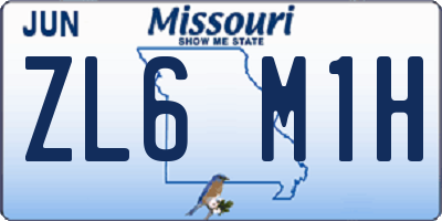 MO license plate ZL6M1H