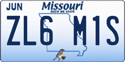 MO license plate ZL6M1S