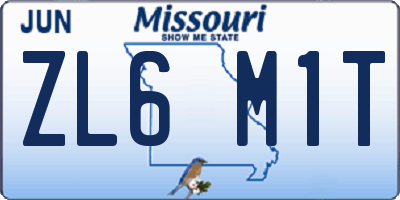 MO license plate ZL6M1T