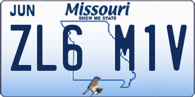 MO license plate ZL6M1V