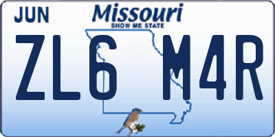 MO license plate ZL6M4R