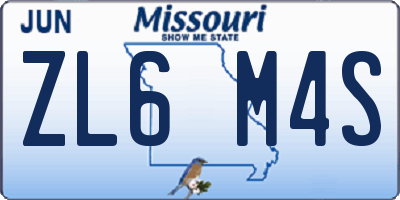 MO license plate ZL6M4S