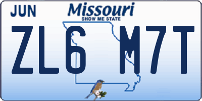 MO license plate ZL6M7T