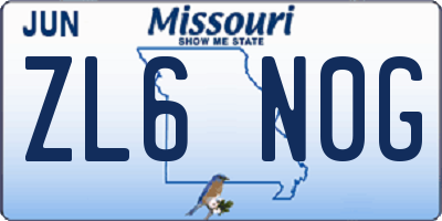 MO license plate ZL6N0G