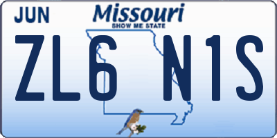 MO license plate ZL6N1S
