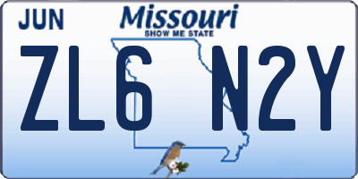 MO license plate ZL6N2Y