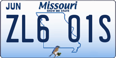 MO license plate ZL6O1S