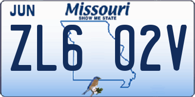 MO license plate ZL6O2V