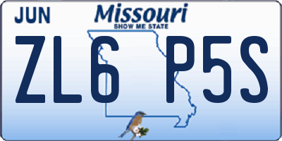 MO license plate ZL6P5S