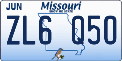 MO license plate ZL6Q5O