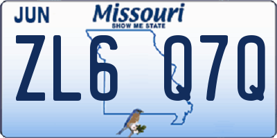 MO license plate ZL6Q7Q