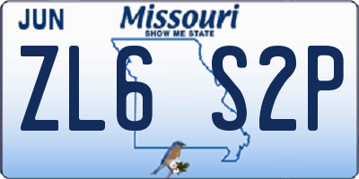 MO license plate ZL6S2P