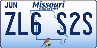 MO license plate ZL6S2S