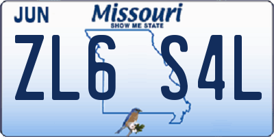 MO license plate ZL6S4L