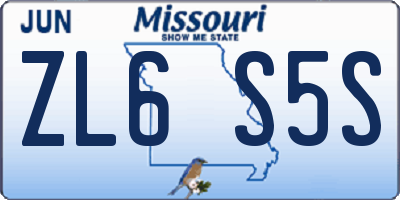 MO license plate ZL6S5S