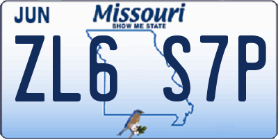 MO license plate ZL6S7P