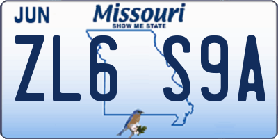 MO license plate ZL6S9A