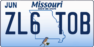 MO license plate ZL6T0B