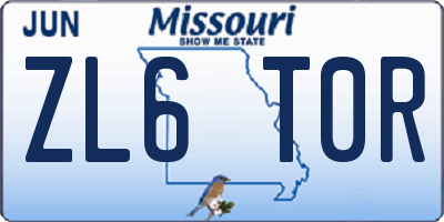 MO license plate ZL6T0R