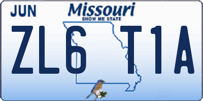 MO license plate ZL6T1A