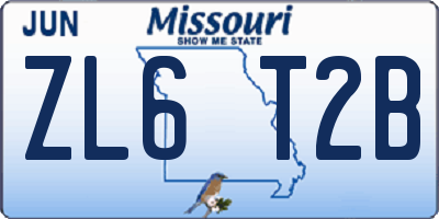 MO license plate ZL6T2B