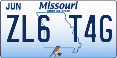 MO license plate ZL6T4G