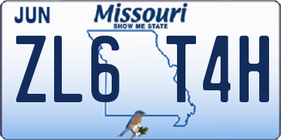 MO license plate ZL6T4H