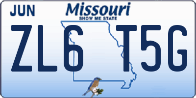 MO license plate ZL6T5G