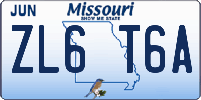 MO license plate ZL6T6A