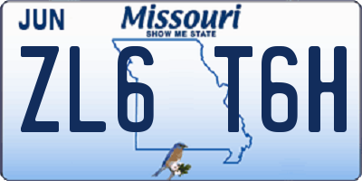 MO license plate ZL6T6H