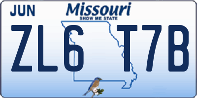 MO license plate ZL6T7B