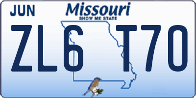 MO license plate ZL6T7O