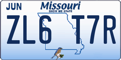 MO license plate ZL6T7R