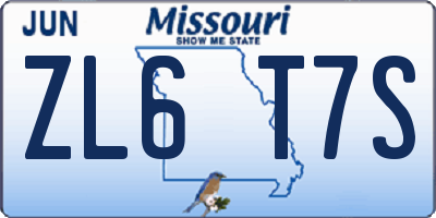 MO license plate ZL6T7S