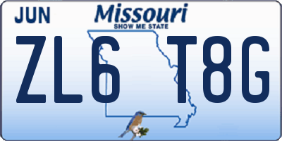 MO license plate ZL6T8G