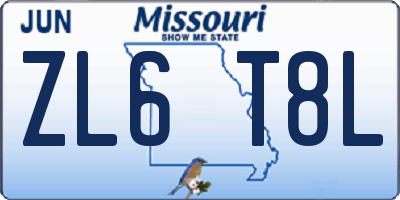 MO license plate ZL6T8L