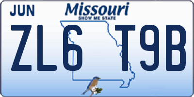 MO license plate ZL6T9B
