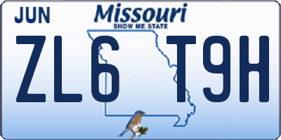 MO license plate ZL6T9H