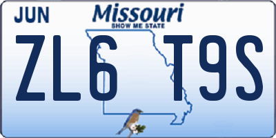 MO license plate ZL6T9S