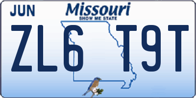MO license plate ZL6T9T