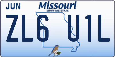 MO license plate ZL6U1L
