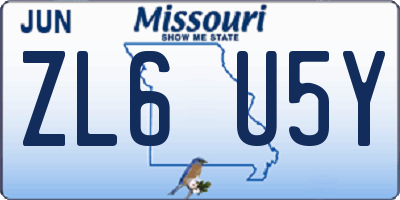 MO license plate ZL6U5Y