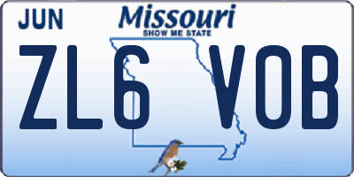 MO license plate ZL6V0B