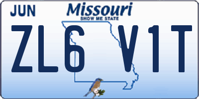 MO license plate ZL6V1T