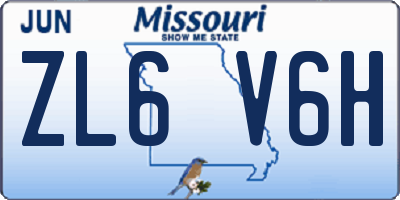 MO license plate ZL6V6H