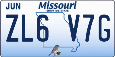 MO license plate ZL6V7G