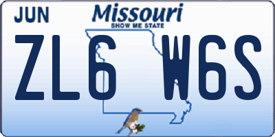 MO license plate ZL6W6S