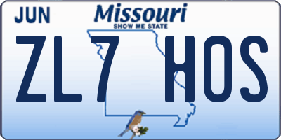 MO license plate ZL7H0S