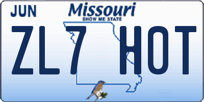 MO license plate ZL7H0T